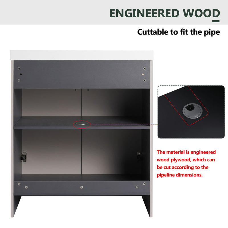 Modern Freestanding Bathroom Vanity With Soft Close Cabinet Doors