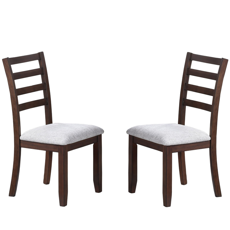 6 Piece Dining Set Table With Storage Ladder Back Chairs And Bench - Walnut