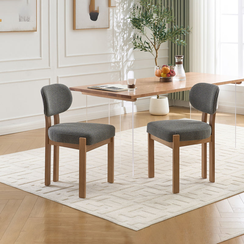 Dining Chairs With Ergonomic Backrest And Adjustable Feet (Set of 2)