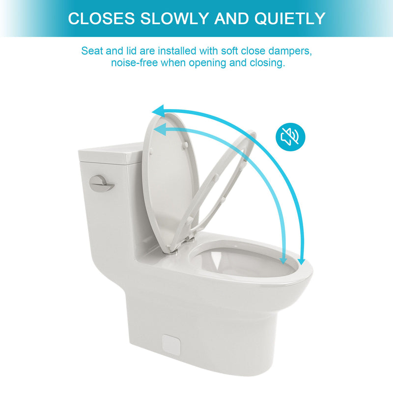 1 Piece Toilet & Soft Closing Seat - White