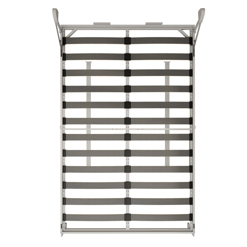 Queen Size Cabinet Wall Bed Mechanism With Desk Panel - Gray