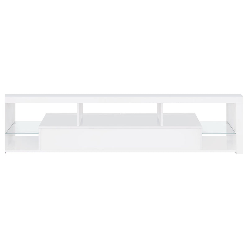 Lance - 3 Piece TV Entertainment Center With Shelves - Gloss White