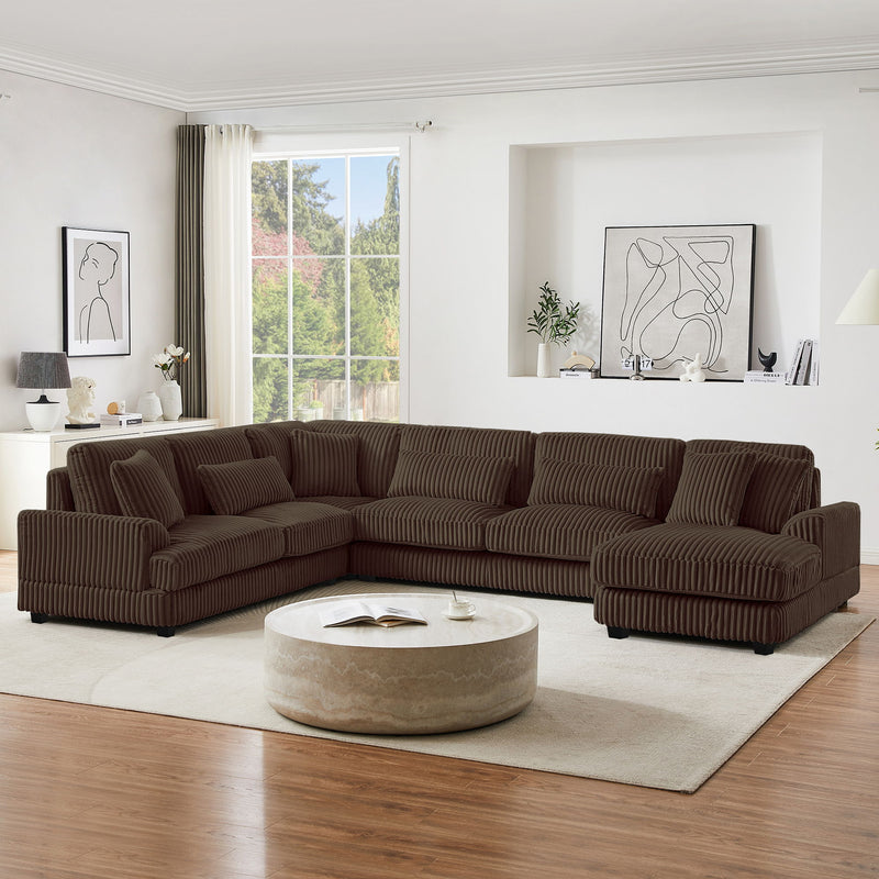 U - Sectional Sofa With Chaise Lounge, Oversized Living Room Couch