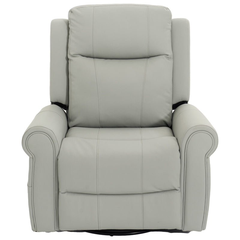 Manual Recliner Chair With 270 Degree Swivel, Massage & Heating, Dual Reclining Positions