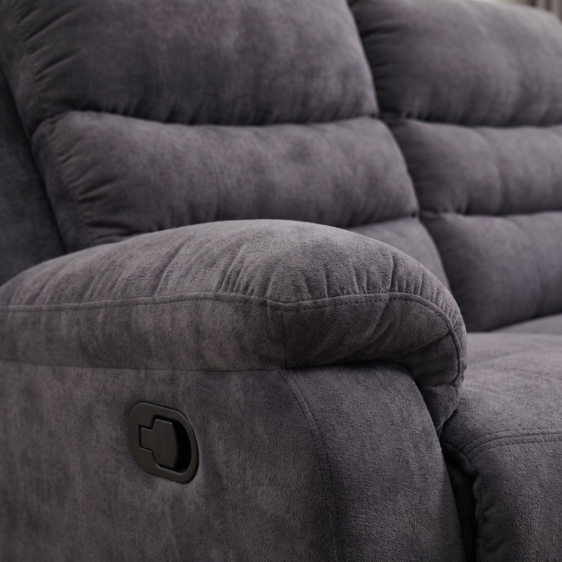 2 Seat Manual Recliner Loveseat With 150° Deep Recline, For Small Living Spaces - Dark Gray