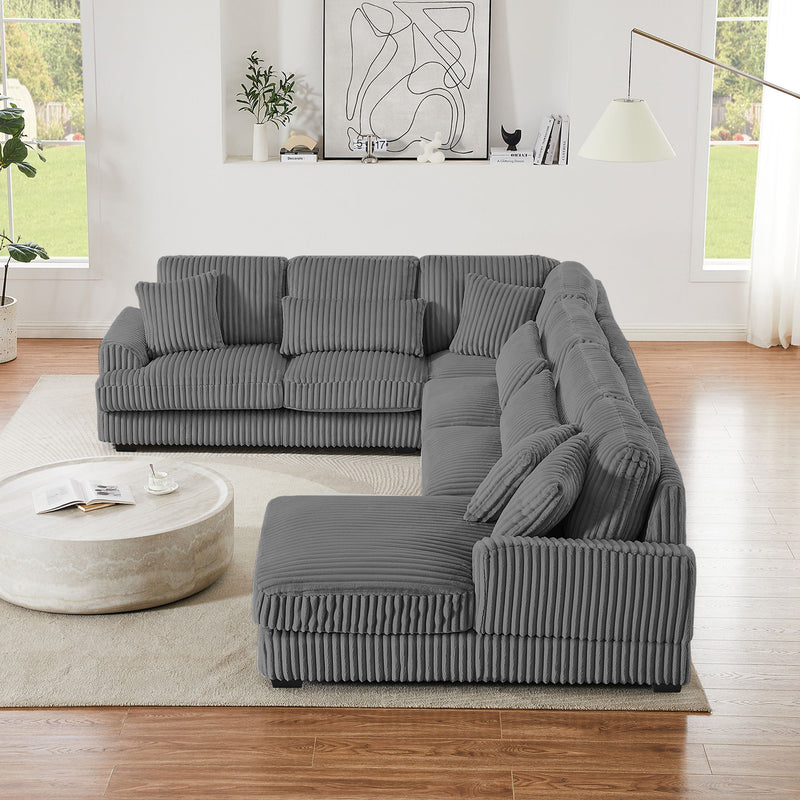 U - Sectional Sofa With Chaise Lounge, Oversized Living Room Couch