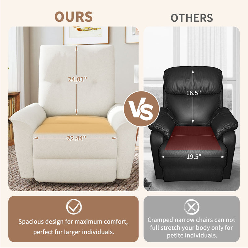 270° Power Swivel Rocker Recliner Chair With Phone Holder, Electric Glider Reclining Sofa With USB Ports For Living Room Bedroom - Beige