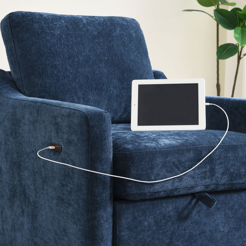 Swivel Arm Chair With Soft, Comfy Accent Chair For Living Room
