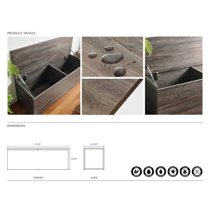 Dean - Storage Bench With Extra Storage - Gray