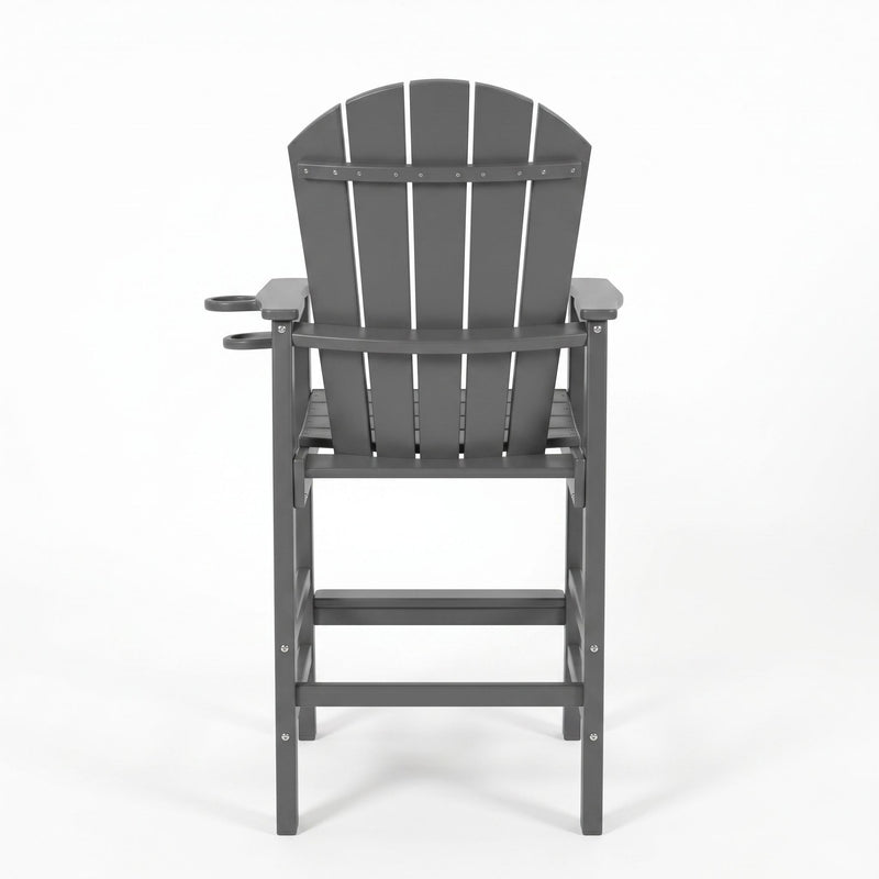 Bar Height Adirondack Chair With Cup Holder And Armrests