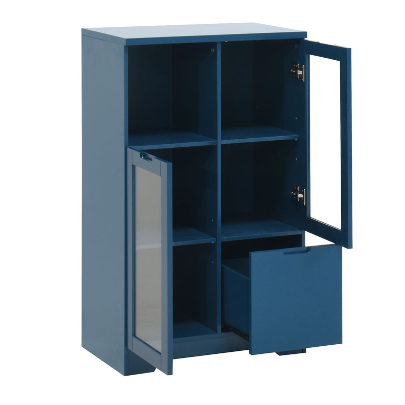 Modern Cabinet With Glass Doors And Drawer