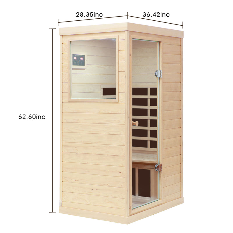 Hemlock Mini 1 Person Far Infrared Door Indoor Sauna Room
