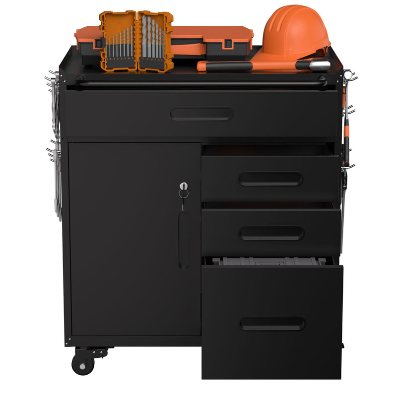 Rolling Tool Cabinet Heavy Duty Garage Storage With Lockable Doors