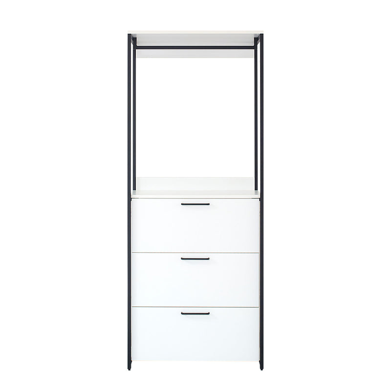 Fiona - Contemporary Wood And Metal Walk In Closet With Drawers