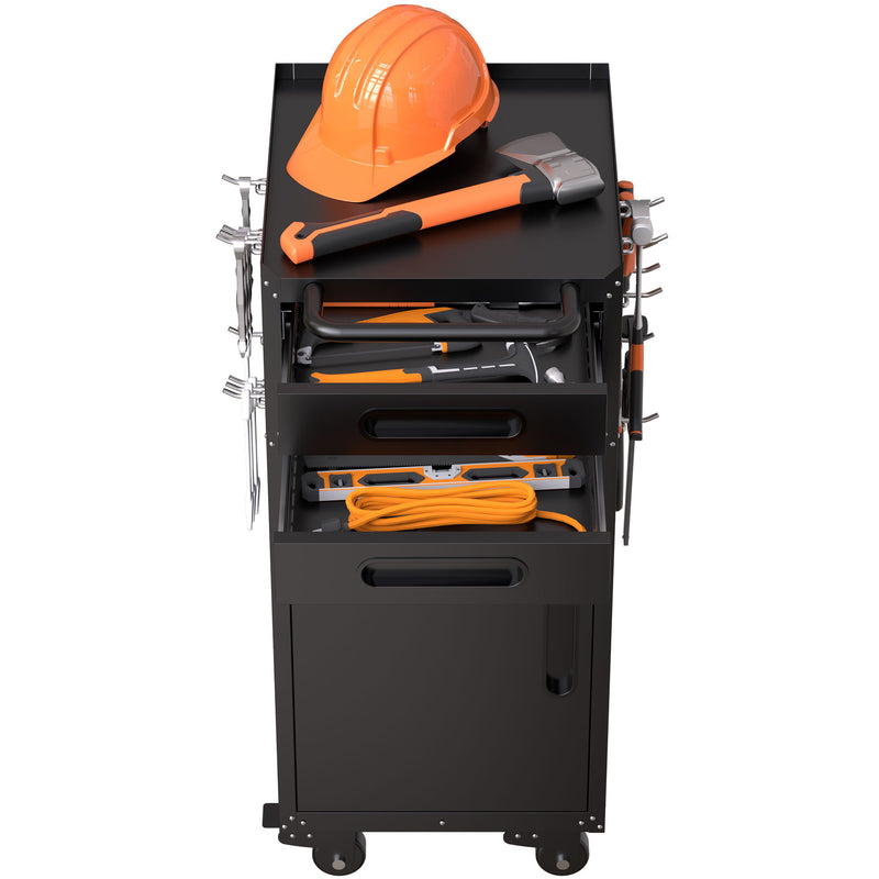 Rolling Tool Cabinet Heavy Duty Garage Storage With Lockable Doors & Drawers