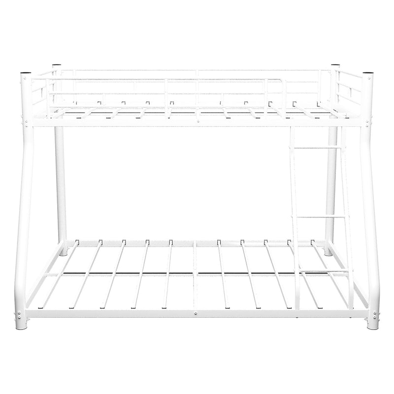 Bunk Bed Frame With Ladder And Guardrail, Heavy Duty Noise Free Design Metal Construction