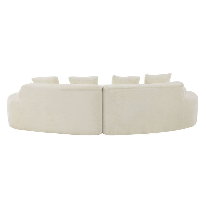 Modern Curved Sofa With Pillows