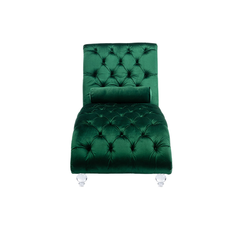 Chaise Lounge Indoor, Button Tufted Upholstered Chaise Lounge Chair With Pillow