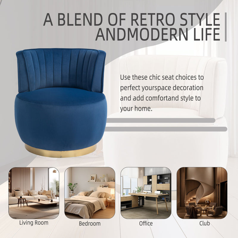 360 Degree Swivel Cuddle Barrel Accent Sofa Chair