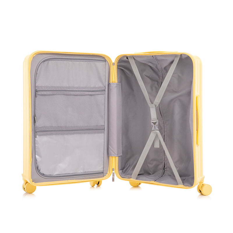 20" / 24" / 28" 3 Pieces / Set Spinner Wheel Luggage, Carry On Suitcase, With Cup Holder & USB Port & Phone Holder