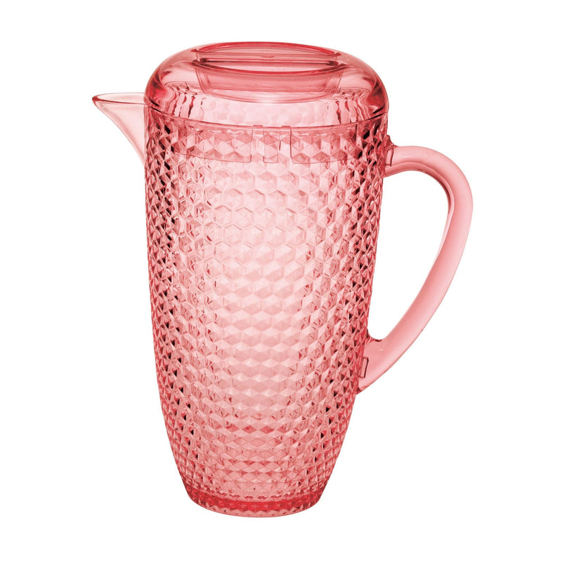 Diamond Cut Unbreakable Plastic Water Pitcher With Lid