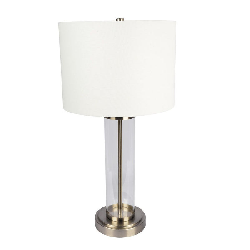 Luna - Table Lamp With On / Off Switch Clear Body Base - Clear / Silver / White