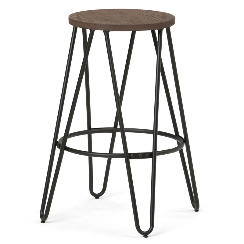 Simeon - Multifunctional Metal Stool With Wood Seat