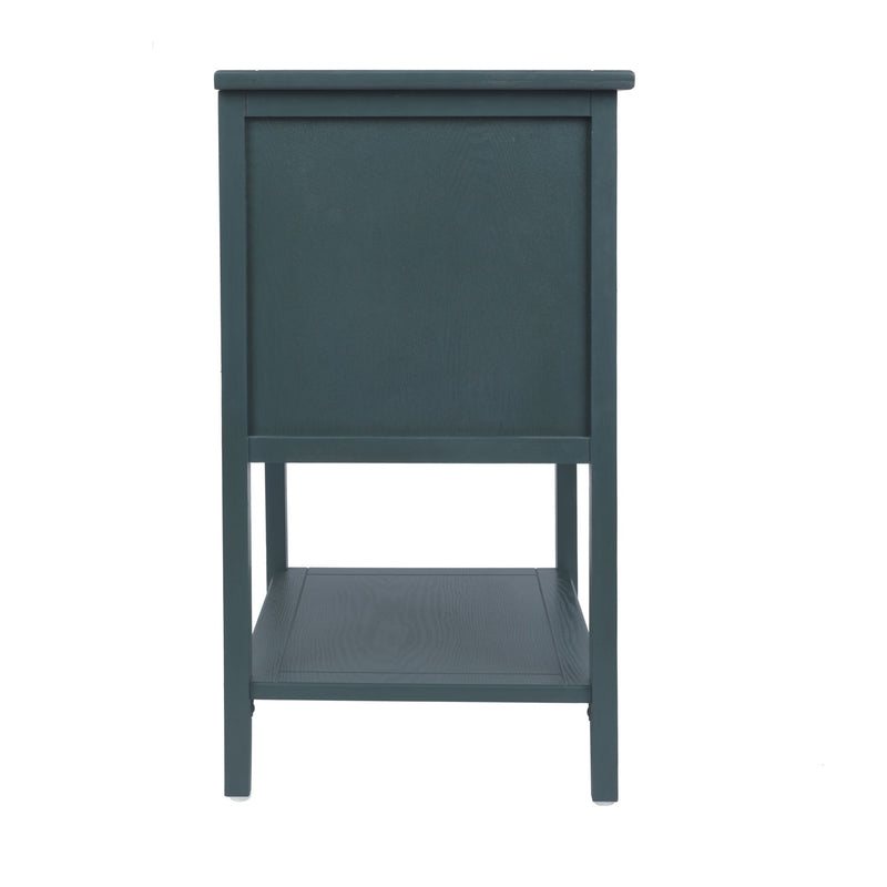2 Drawer Side Table, Natural Rattan
