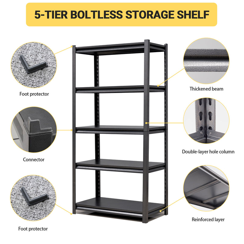 Industrial Heavy Duty Metal Garage Shelving Unit, Adjustable Storage Rack