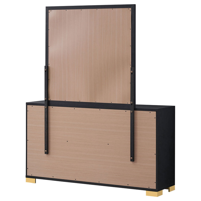 Jeremiah - 6 Drawer Dresser With Mirror - Black