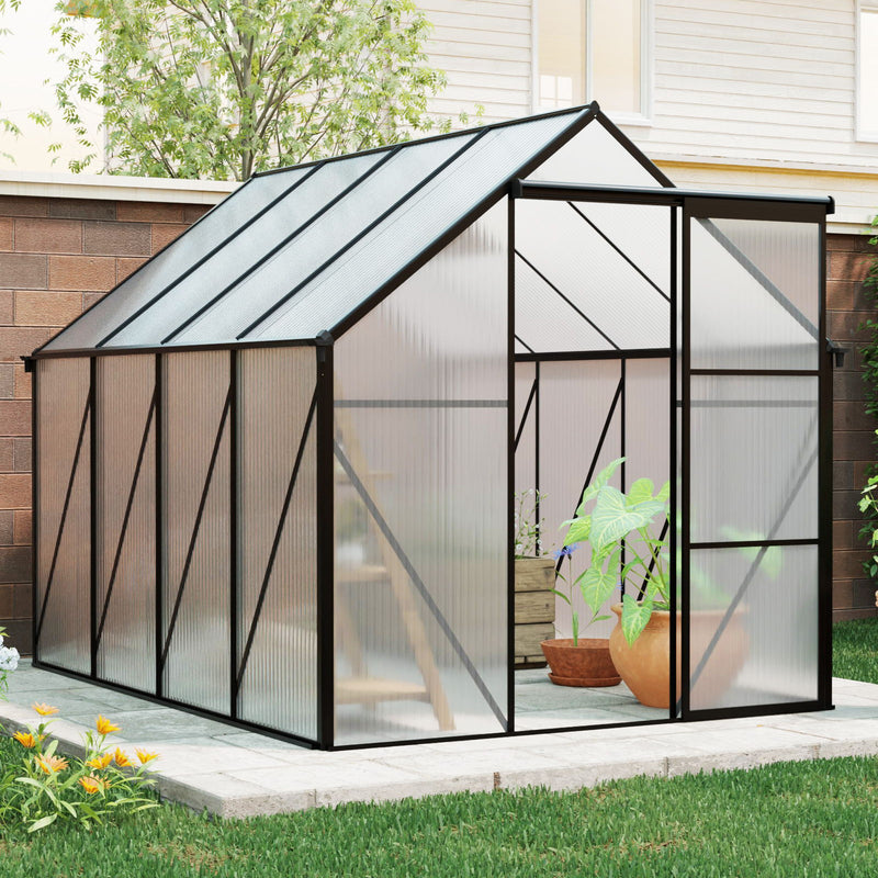 Polycarbonate house Raised Base And Anchor Aluminum Heavy Duty Walk-In houses For Outdoor Backyard In All Season