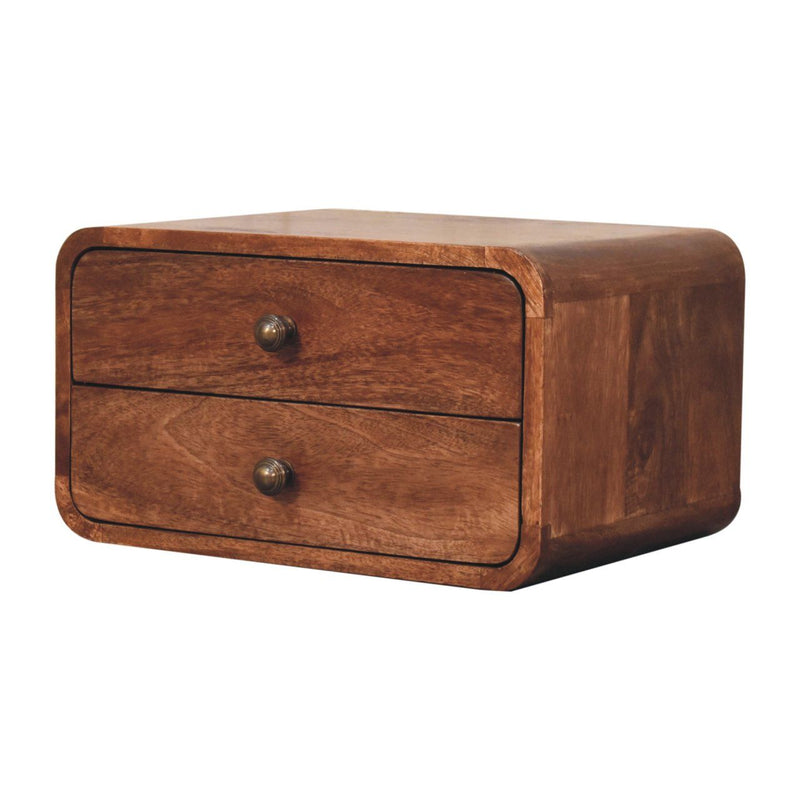 Curved Wall Mounted Bedside Nightstand