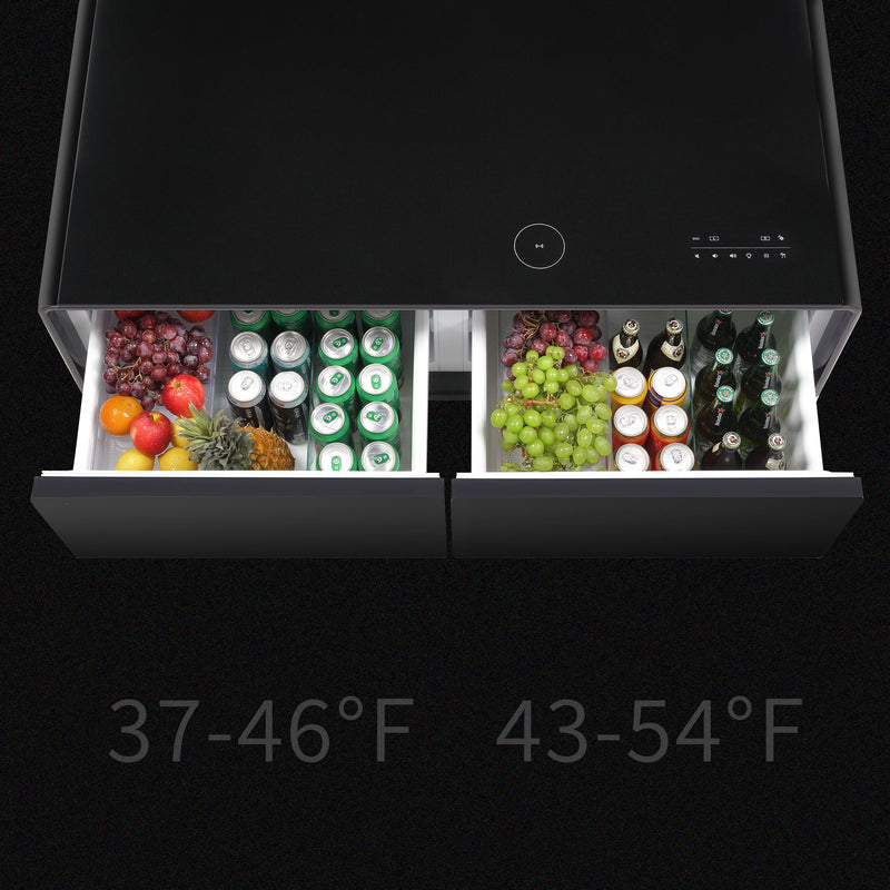 Modern Smart Coffee Table With Built-In Fridge, tooth Speaker, Wireless Charging Module, Touch Control Panel, Power Socket, USB Interface, Outlet Protection, Atmosphere Light