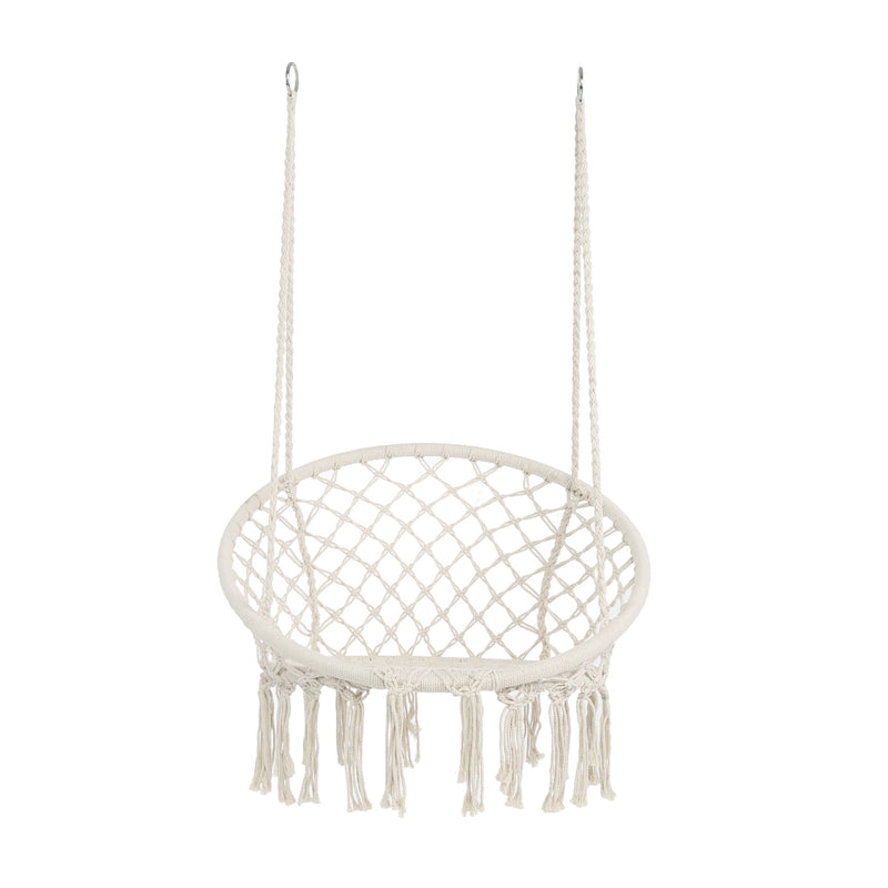 Macrame Hanging Hammock Chair, Rope Swing For Indoor And Outdoor Use