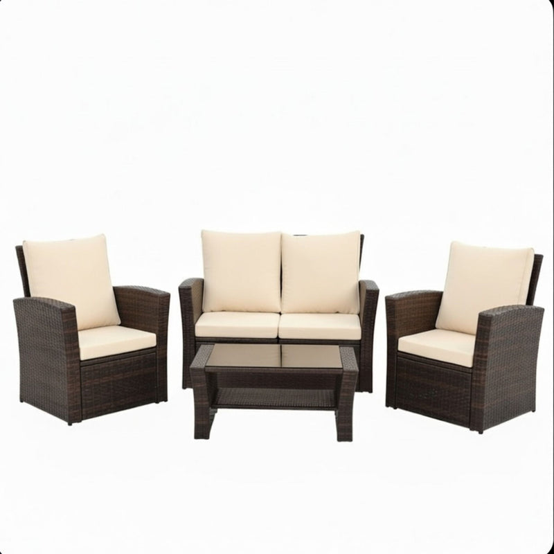 Modern Patio Set With Table And Cushions