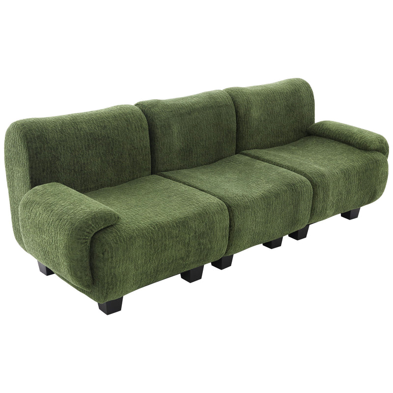 3 Seater Sofa Couch With Curved Armrests