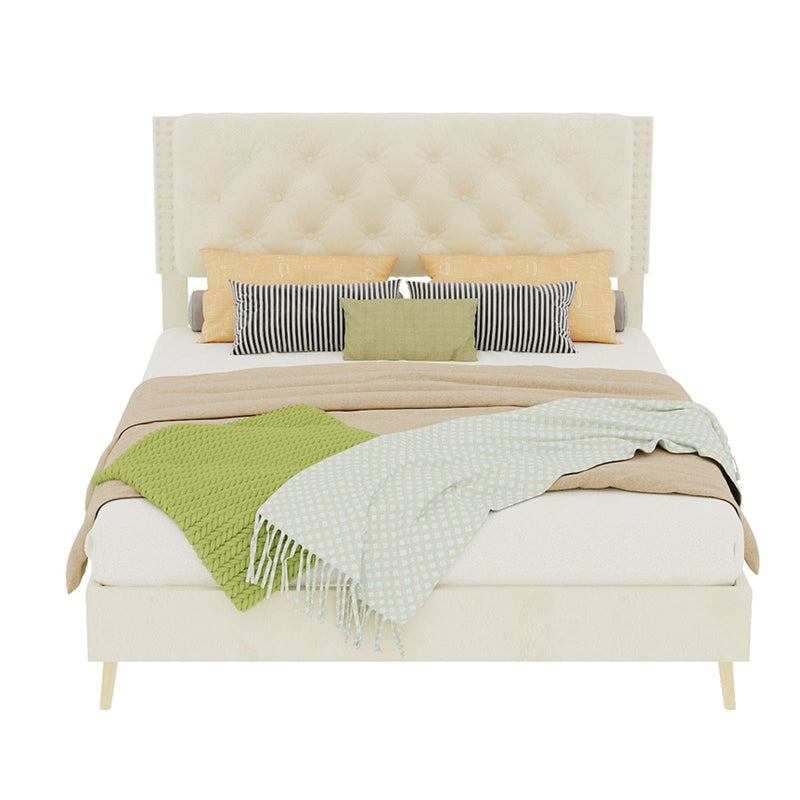 Upholstered Bed With Tufted Headboard