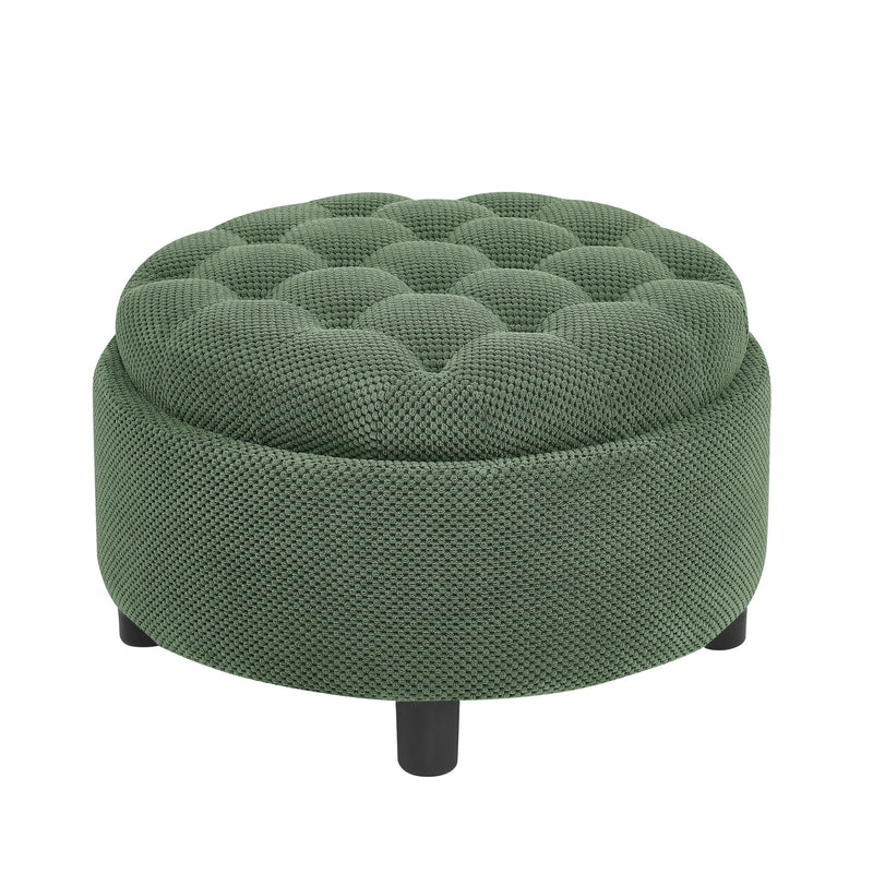 Storage Round Footstool Table Ottoman