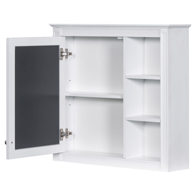 Bathroom Vanity With Medicine Cabinet, Royal Mirror Cabinet, Modern Bathroom Storage Cabinet With 2 Soft Closing Doors And 4 Drawers