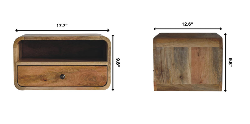 Curved Upper Slot Floating Nightstand