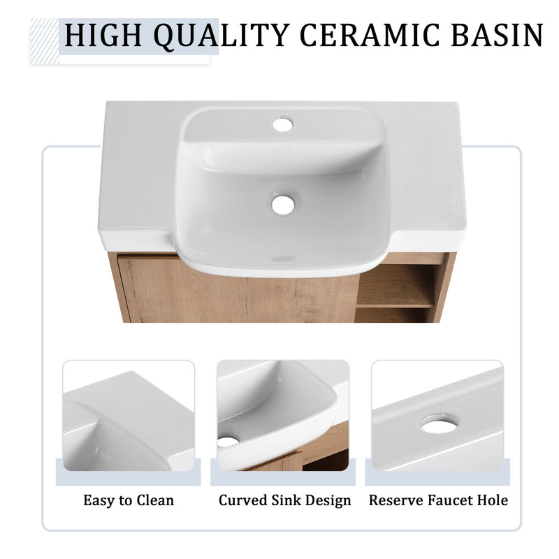 Wall Mounted Bathroom Vanity & Sink & Soft Close Door