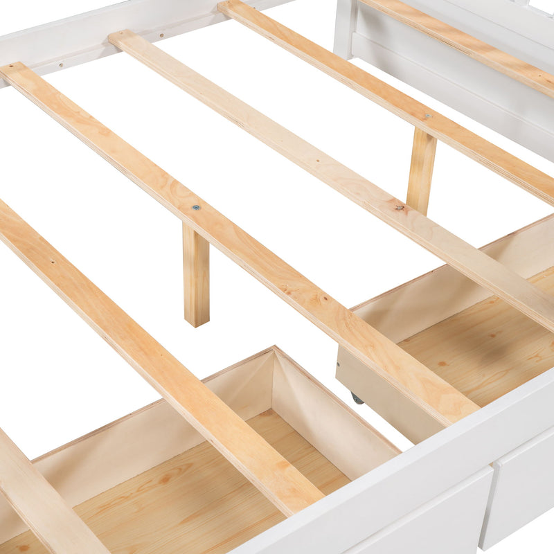 Bunk Bed With Ladders And 2 Storage Drawers