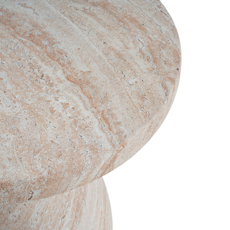 Outdoor / Indoor Travertine Side Table Lightweight