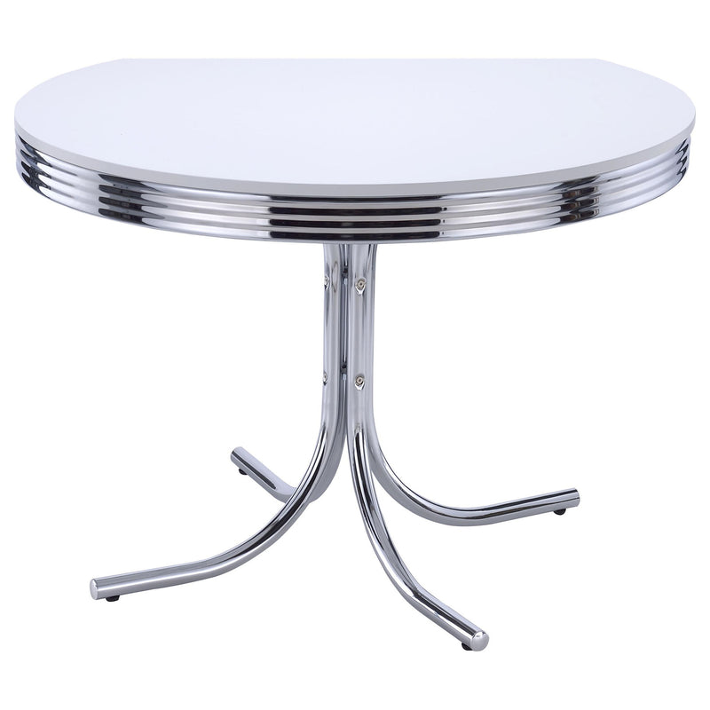 Retro Round Dining Table - White