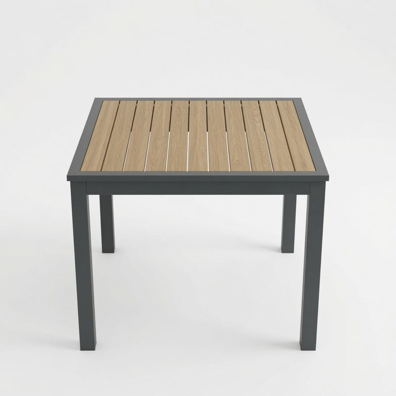 Outdoor Square Patio Slatted Dining Table - Gray