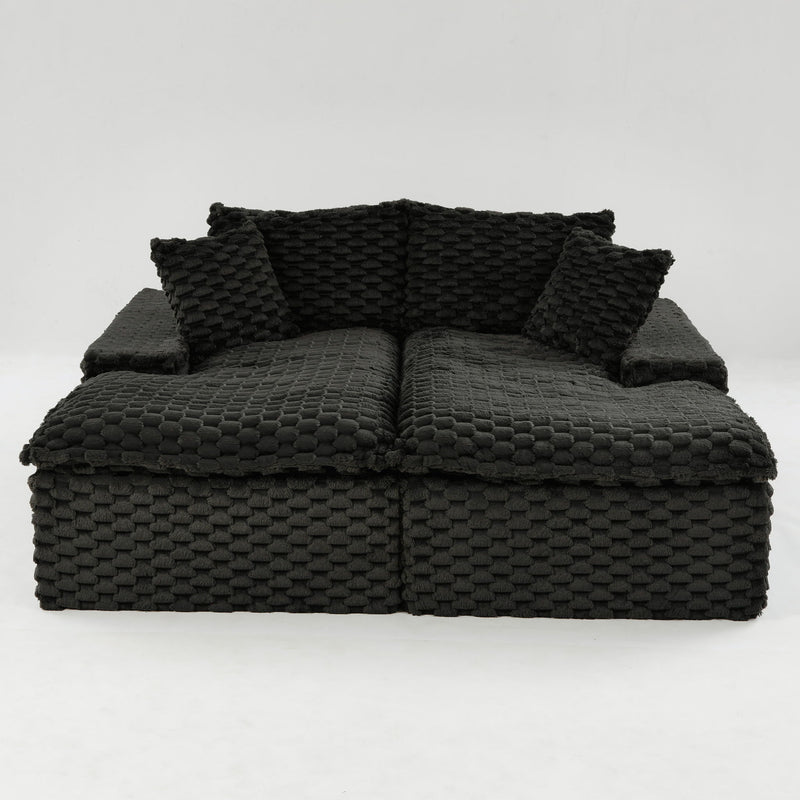 Double Chaise Lounge With Full Compressed Sponge
