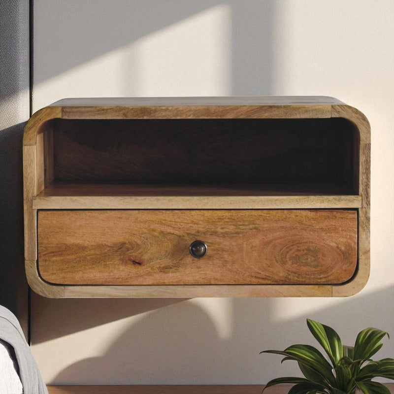 Curved Upper Slot Floating Nightstand