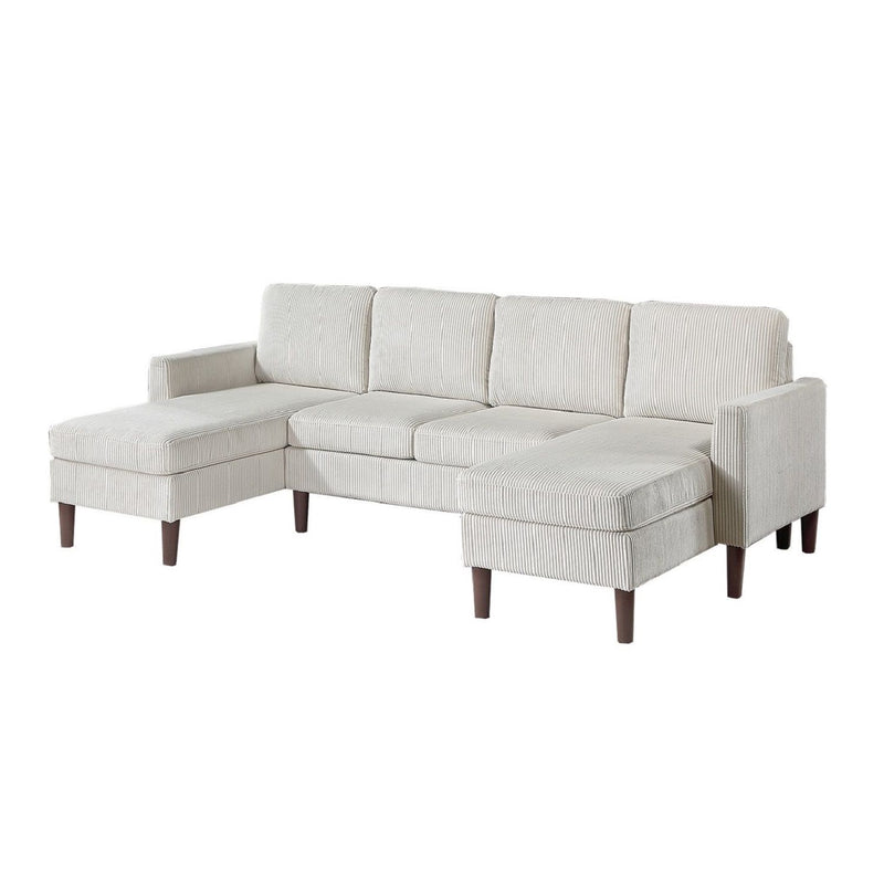 Sectional Set With Dual Chaises And Square Arms