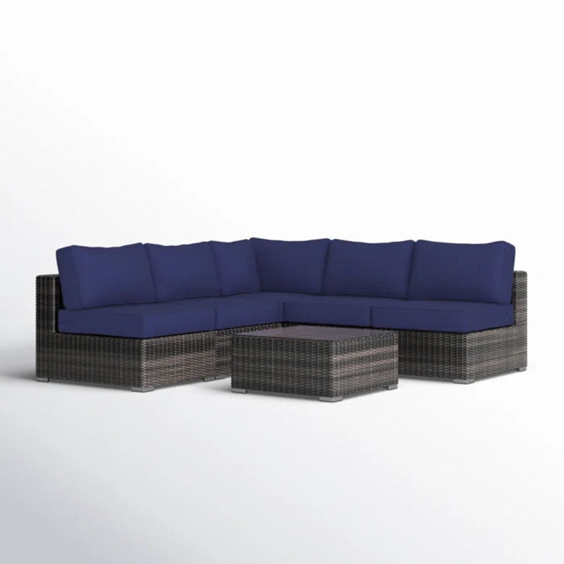 Seating Set With Cushions Handcrafted Wicker Design