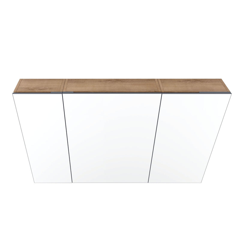 Wall Mounted Bathroom Cabinet With Adjustable Shelves Storage Cabinet - Imitative Oak
